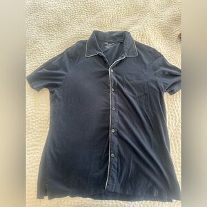 Todd Snyder Jersey Classic Navy Polo Shirt with Contrast Piping - Men